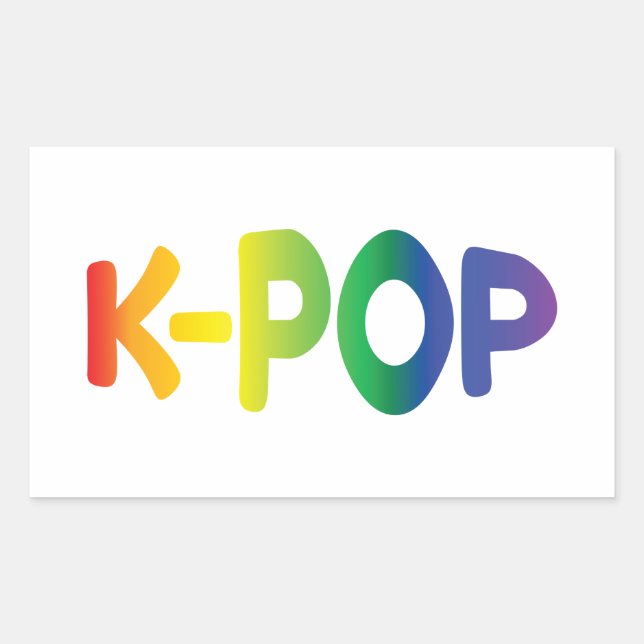Pegatina Rectangular Póster de K-Pop Arcoíris Ver 2 (Anverso)