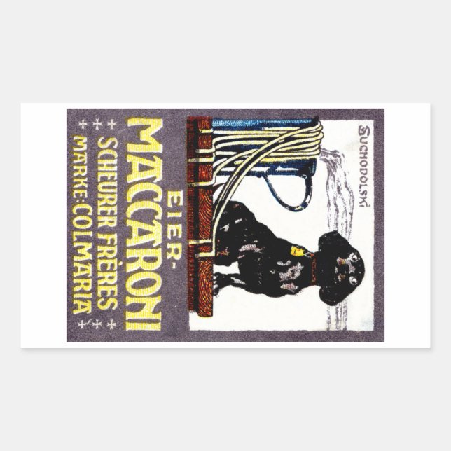 Pegatina Rectangular poster de Maccaroni 1910 (Anverso)