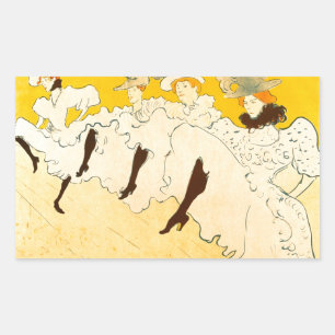 Pegatina Rectangular Póster de Toulouse Lautrec Bailarina Amarilla