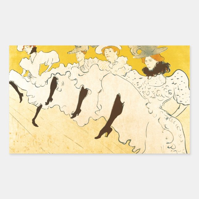 Pegatina Rectangular Póster de Toulouse Lautrec Bailarina Amarilla (Anverso)