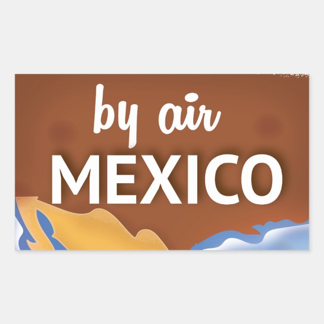 Pegatina Rectangular Poster de Viajes por Viaje de México (Anverso)