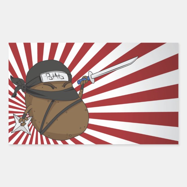 Pegatina Rectangular Potato Ninja (Anverso)