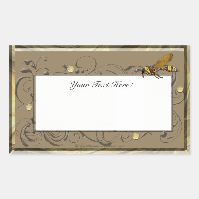 Pegatina Rectangular Potter Wasp (Anverso)