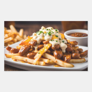 Pegatina Rectangular Poutine