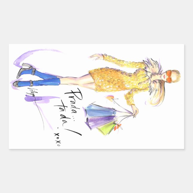 Pegatina Rectangular ¡Prada Ta Da! (Anverso)