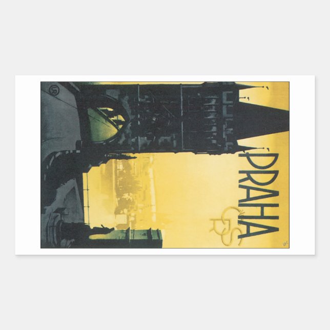 Pegatina Rectangular Praha (Anverso)