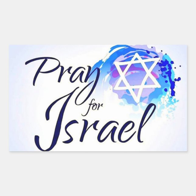 Pegatina Rectangular Pray-For-Isreal_ (Anverso)