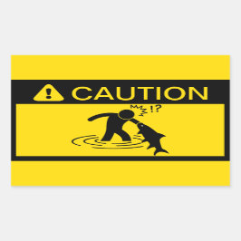 Pegatina Rectangular Precaución: Atacar peces