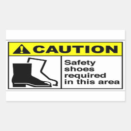 Pegatina Rectangular PRECAUCIÓN Zapatos de seguridad