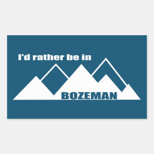 Pegatina Rectangular Preferiría Estar En La Montaña Bozeman Montana