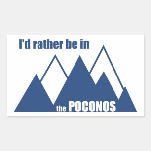 Pegatina Rectangular Preferiría Estar En La Montaña Poconos