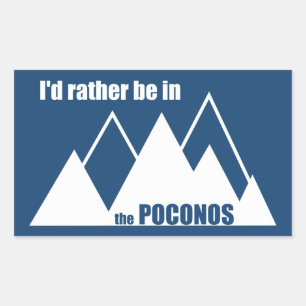 Pegatina Rectangular Preferiría Estar En La Montaña Poconos