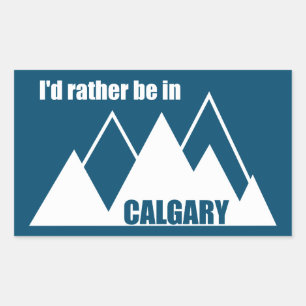 Pegatina Rectangular Prefiero estar en la montaña Calgary Alberta