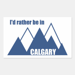 Pegatina Rectangular Prefiero estar en la montaña Calgary Alberta