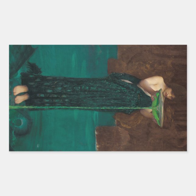 Pegatina Rectangular PreRaphaelite Art Circe Invidiosa (Anverso)