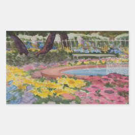 Pegatina Rectangular Prescott Park Garden Poppies Portsmouth NH