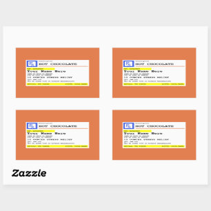 Pegatina Rectangular Prescripción Chocolate caliente personalizado