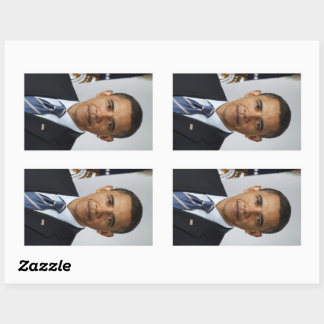 Pegatina Rectangular Presidente estadounidense Barack Obama en la Casa 