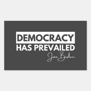 Pegatina Rectangular Presidente Joe Biden Shirt, la democracia prevalec
