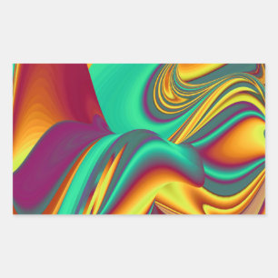 Pegatina Rectangular Primavera Verano Otoño Flores Magia