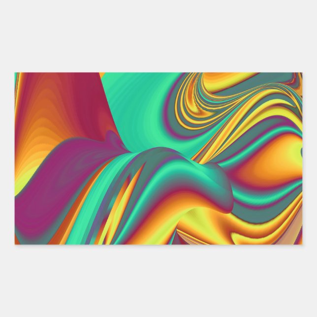 Pegatina Rectangular Primavera Verano Otoño Flores Magia (Anverso)