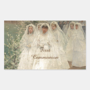Pegatina Rectangular Primera Comunión