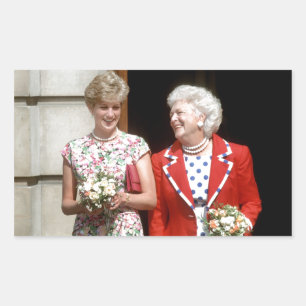 Pegatina Rectangular Princesa Diana-Barbara Bush