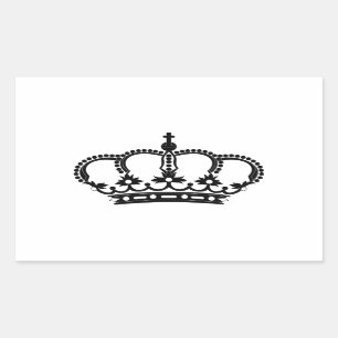 Pegatina Rectangular Príncipe Corona Real Rey