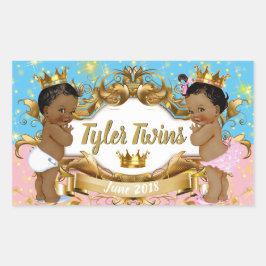 Pegatina Rectangular Príncipe/Princesa Real Pegatinas de bloques de col
