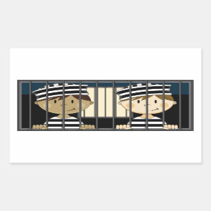 Pegatina Rectangular Prisioneros personalizados en celda