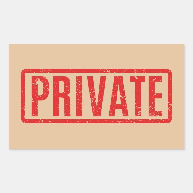Pegatina rectangular privado estampado (Anverso)
