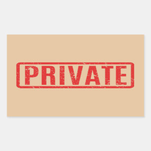 Pegatina rectangular privado estampado