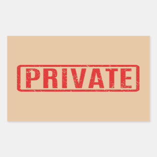 Pegatina rectangular privado estampado