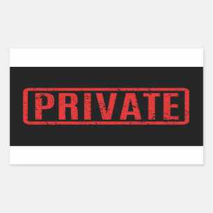 Pegatina rectangular privado estampado negro