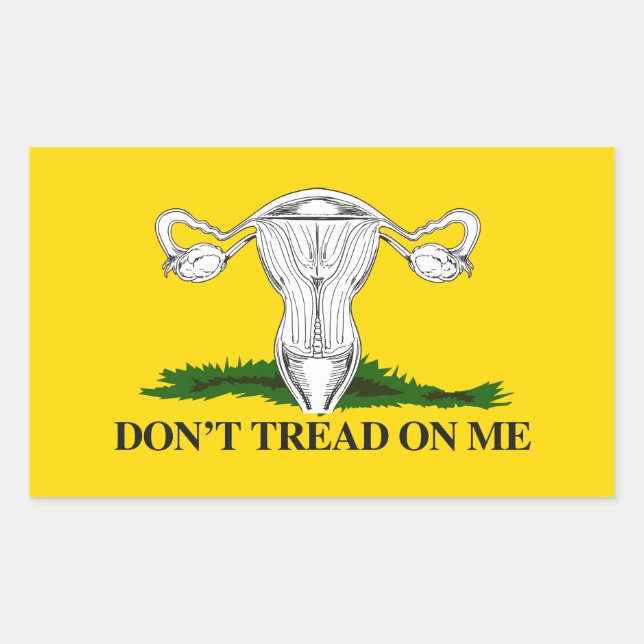 Pegatina Rectangular Pro-Choice No pisar mi bandera de Uterus (Anverso)