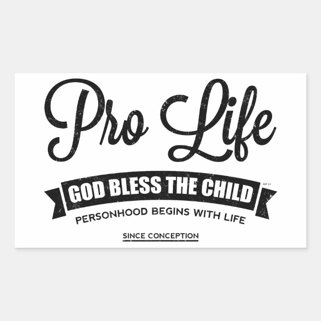 Pegatina Rectangular Pro Life (Anverso)