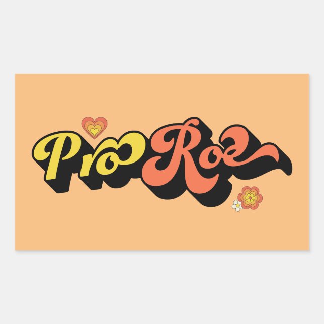 Pegatina Rectangular Pro Roe Retro (Anverso)