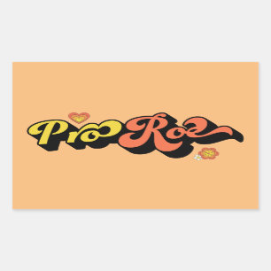 Pegatina Rectangular Pro Roe Retro