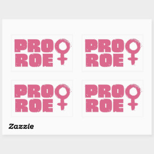 Pegatina Rectangular Pro Roe Women's Rights Word Art