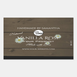 Pegatina Rectangular Producto de grano de madera Etiquetas de envasado