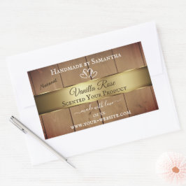 Pegatina Rectangular Productos de grano de madera Etiquetas de embalaje