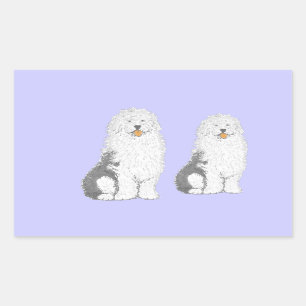 Pegatina Rectangular Productos ingleses viejos del múltiplo del perro