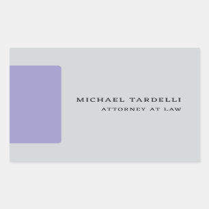 Pegatina Rectangular Profesional Clásico Minimalista Gris