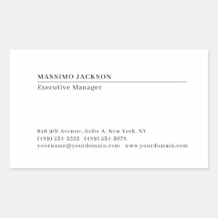 Pegatina Rectangular Profesional minimalista moderno mate papel liso