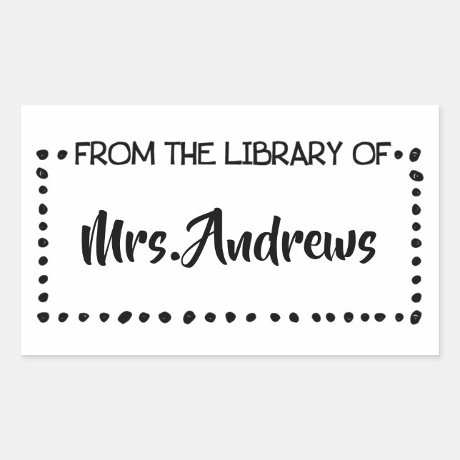 Pegatina Rectangular Profesora de propiedad de arte Classroom Art Stude (Anverso)