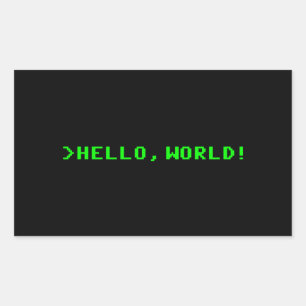 Pegatina Rectangular Programación de equipos de Hello World