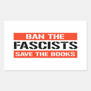Pegatina Rectangular Prohibir a los fascistas salvar a los libros