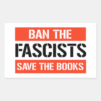 Pegatina Rectangular Prohibir a los fascistas salvar a los libros