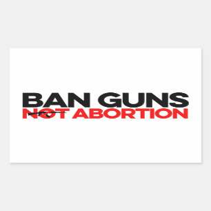 Pegatina Rectangular Prohibir las armas no abortar