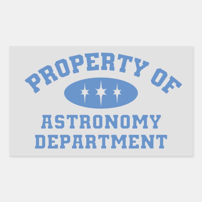 Pegatina Rectangular Propiedad Del Departamento De Astronomía (Anverso)